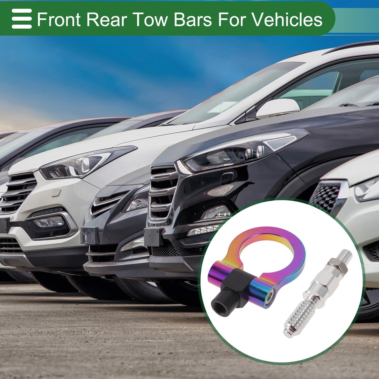 Tow Hook for Ford Focus (1998–2025) 15.6mm Aluminum Alloy 98.5mm Multicolor