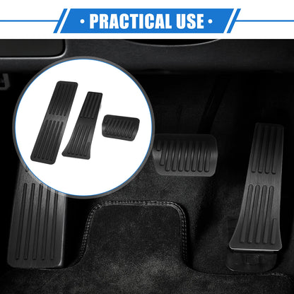3 Pcs Gas Brake Foot Rest Pedal for Ford Explorer (2020–2023) Black