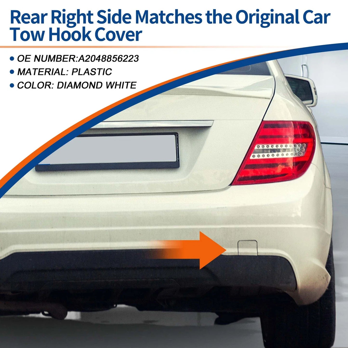 Rear Tow Hook Cover for Mercedes-Benz C-Class W204 (2012-2015)