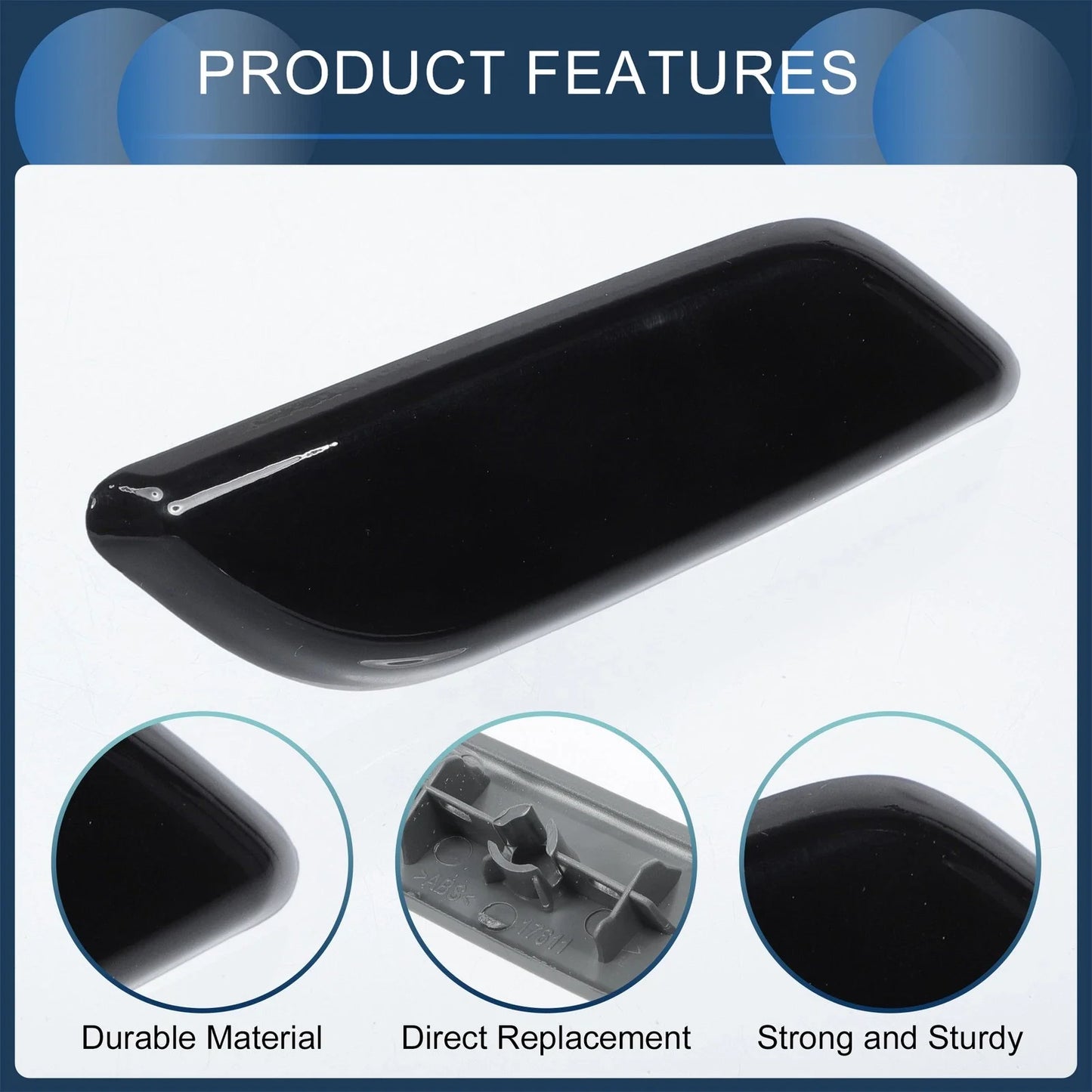 Front Right Washer Nozzle Cover for Honda Accord VIII 2011-2013 Black 1 x