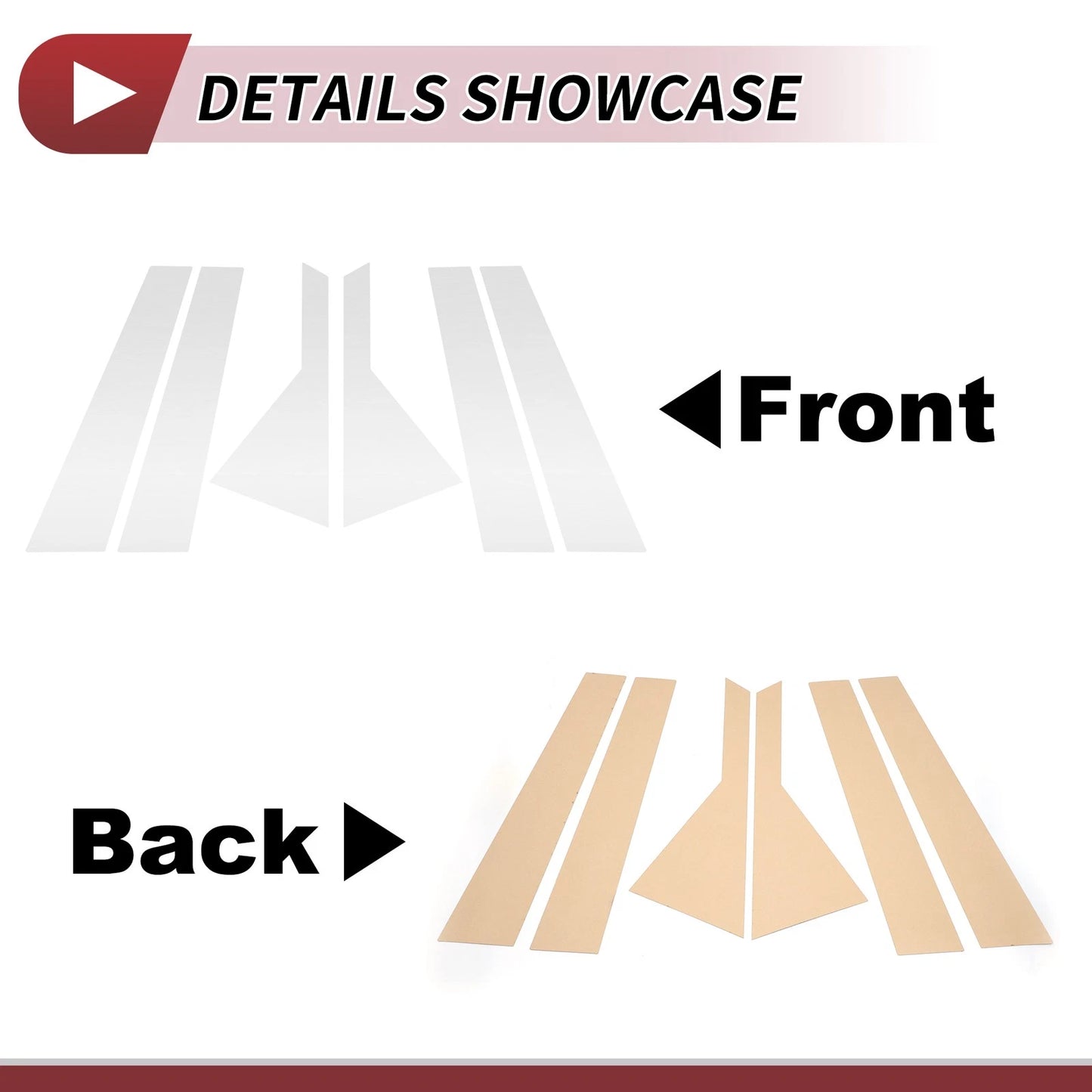 Set of 6 Door Pillar Window Trim for Kia Carens (2013–2019) Chrome