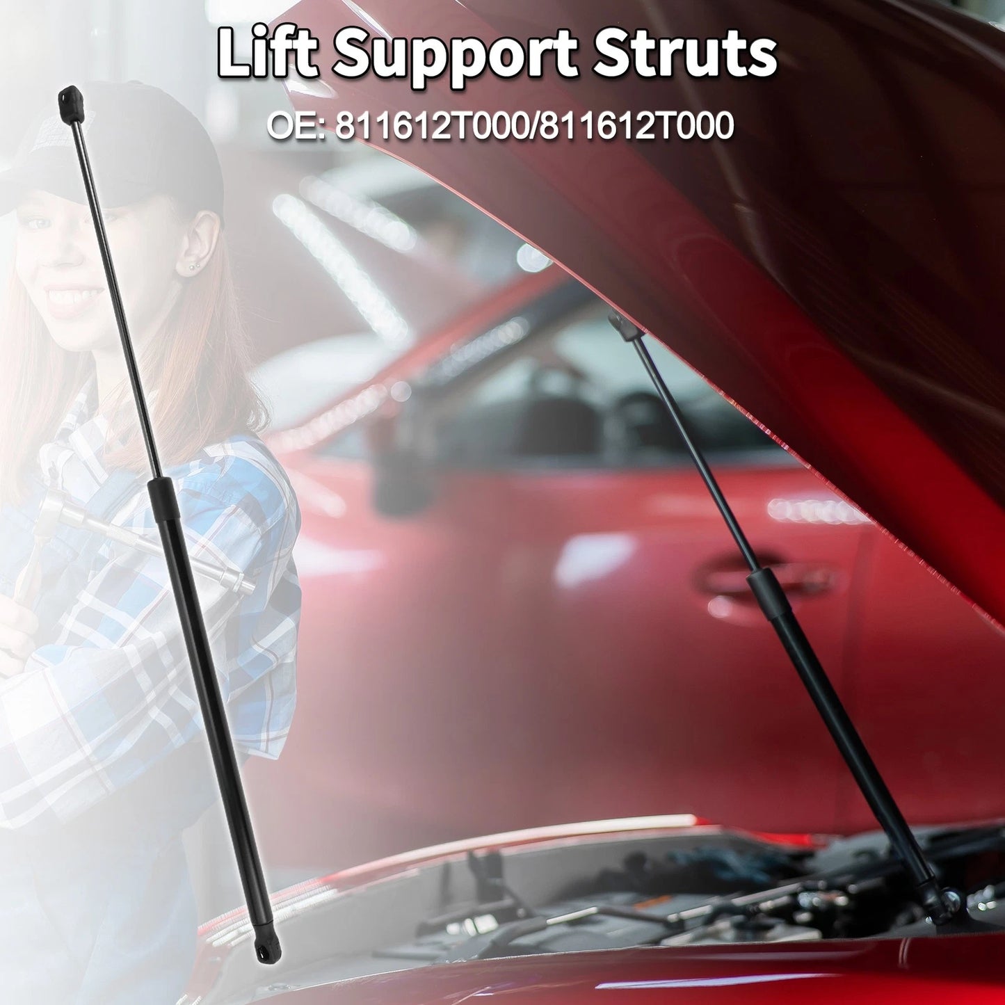 Set of 2 Front Hood Lift Supports Struts No. 811612T000 for Kia Optima (2011–2015)
