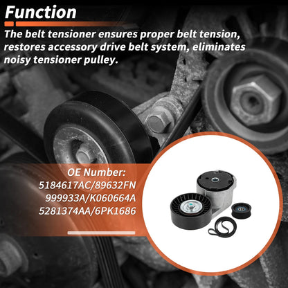 Set of 2 Drive Belt Tensioner Kit for Dodge Durango V6 3.6L (2016–2021) No. 5184617AC