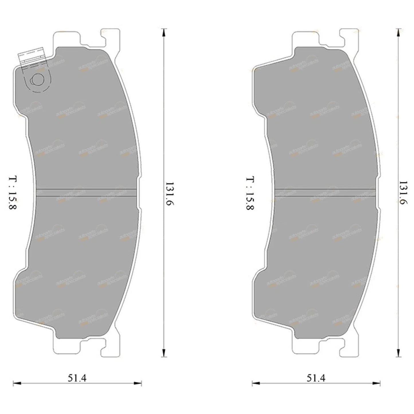 Front Disc Brake Pad Set for Mazda 323 BJ (1998 - 2003)