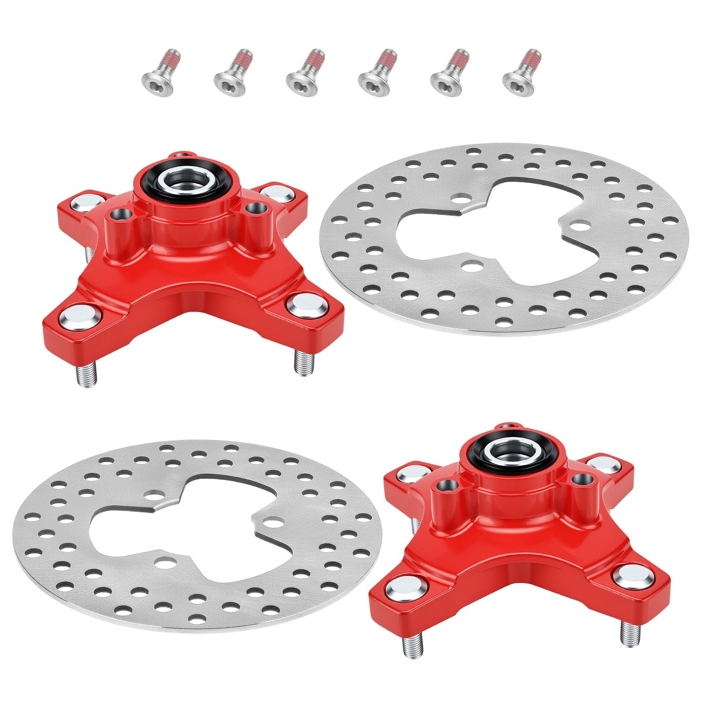 2X Front Wheel Hubs & Brake Discs for Honda Sportrax 250 400 (2001–2007)