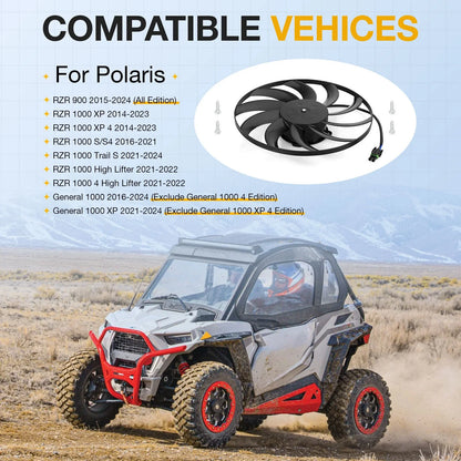 Radiator Cooling Fan Motor for Polaris RZR 900 / RZR XP 1000 (2014–2024)
