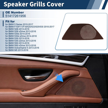 Speaker Grills Cover for BMW 5 Series (2010–2017) Right Door Plastic Wine Red
