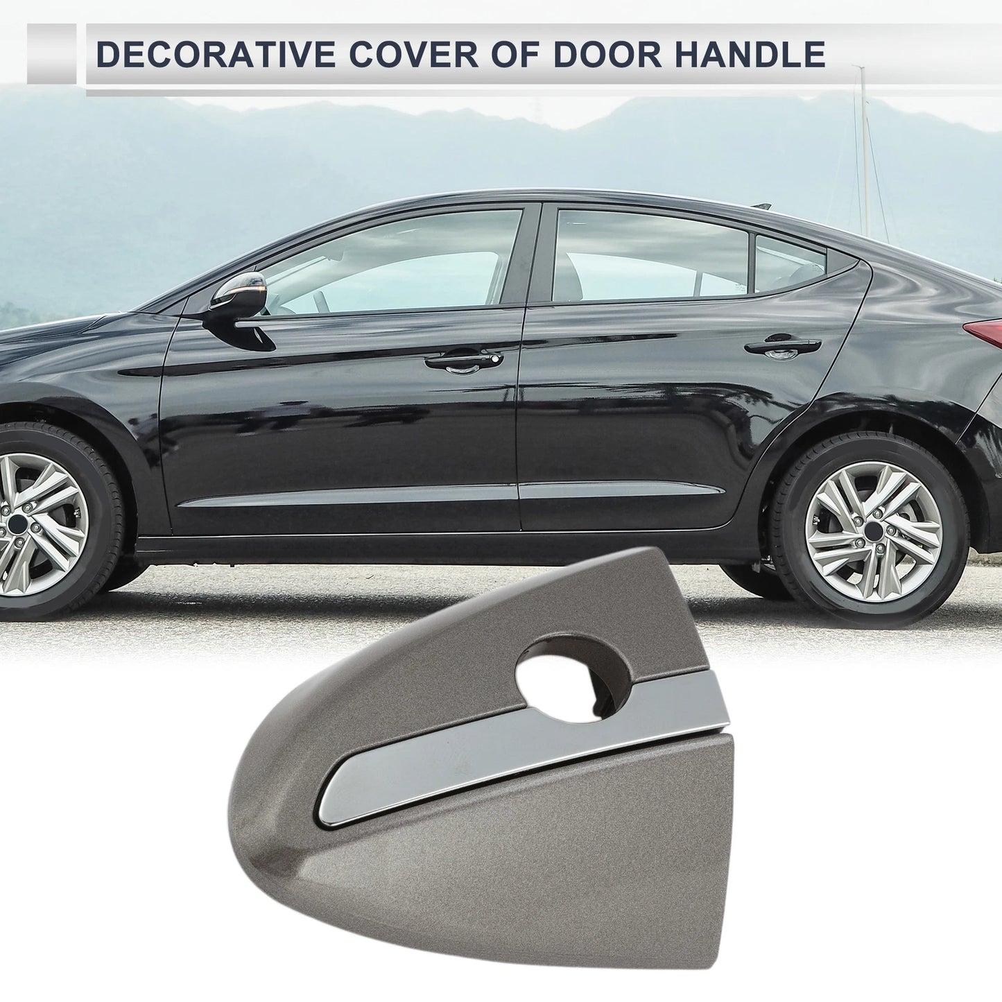 Front Left Door Handle Lock Cylinder Cover for Toyota Corolla (2014–2018) Deep Gray