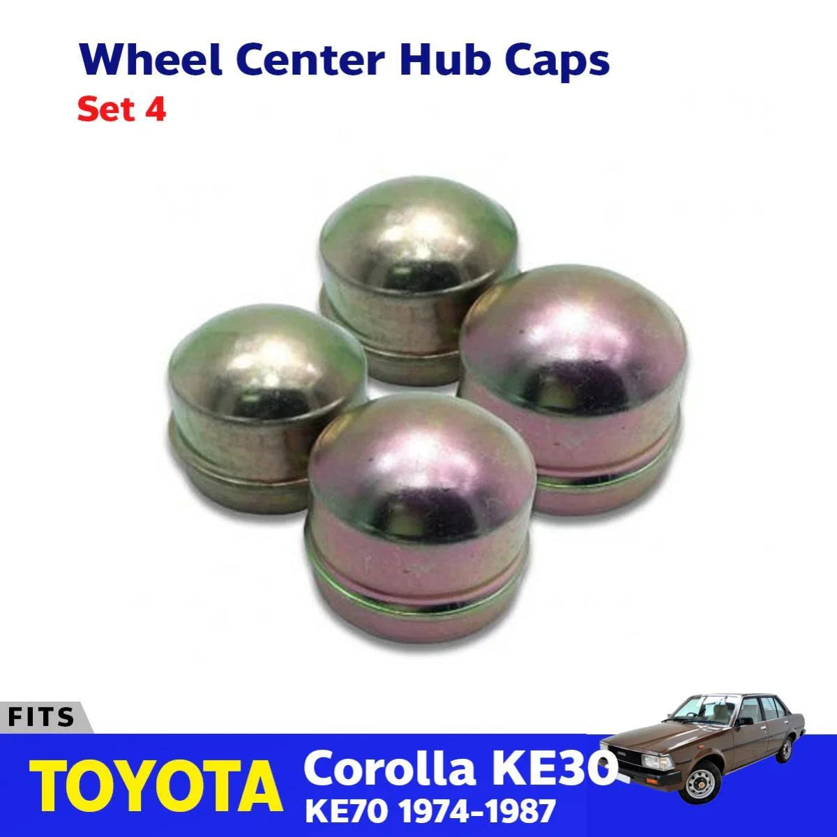 Wheel Center Hub Caps 4 PC Fits Toyota Corolla KE20 KE30 KE70 Sedan 1974-87 D06