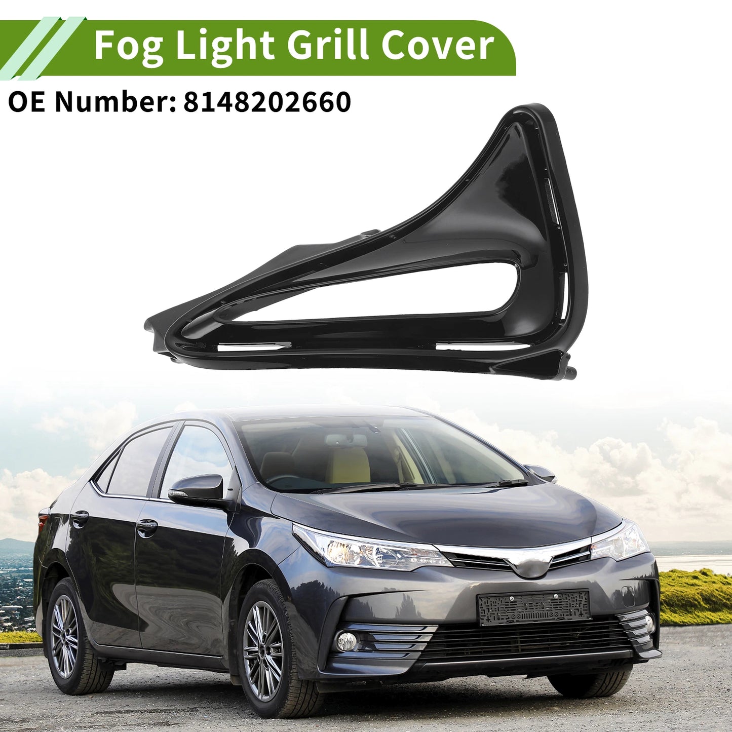 1 Pc Fog Light Grill for Toyota Corolla (2017–2018) No. 8148202660