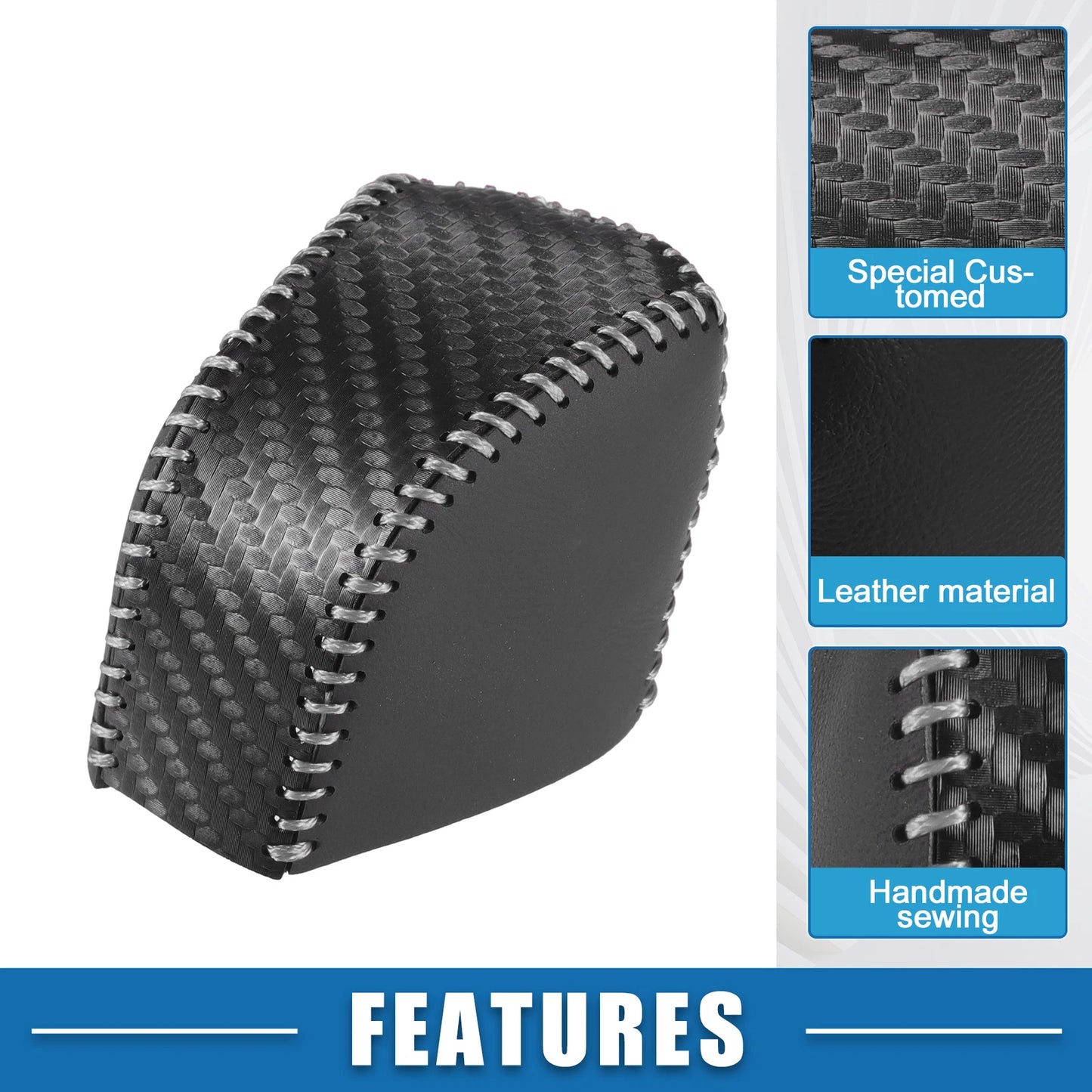Auto Gear Shifting Knob Cover for Lexus NX250 (2022–2023) Black Gray Stitches