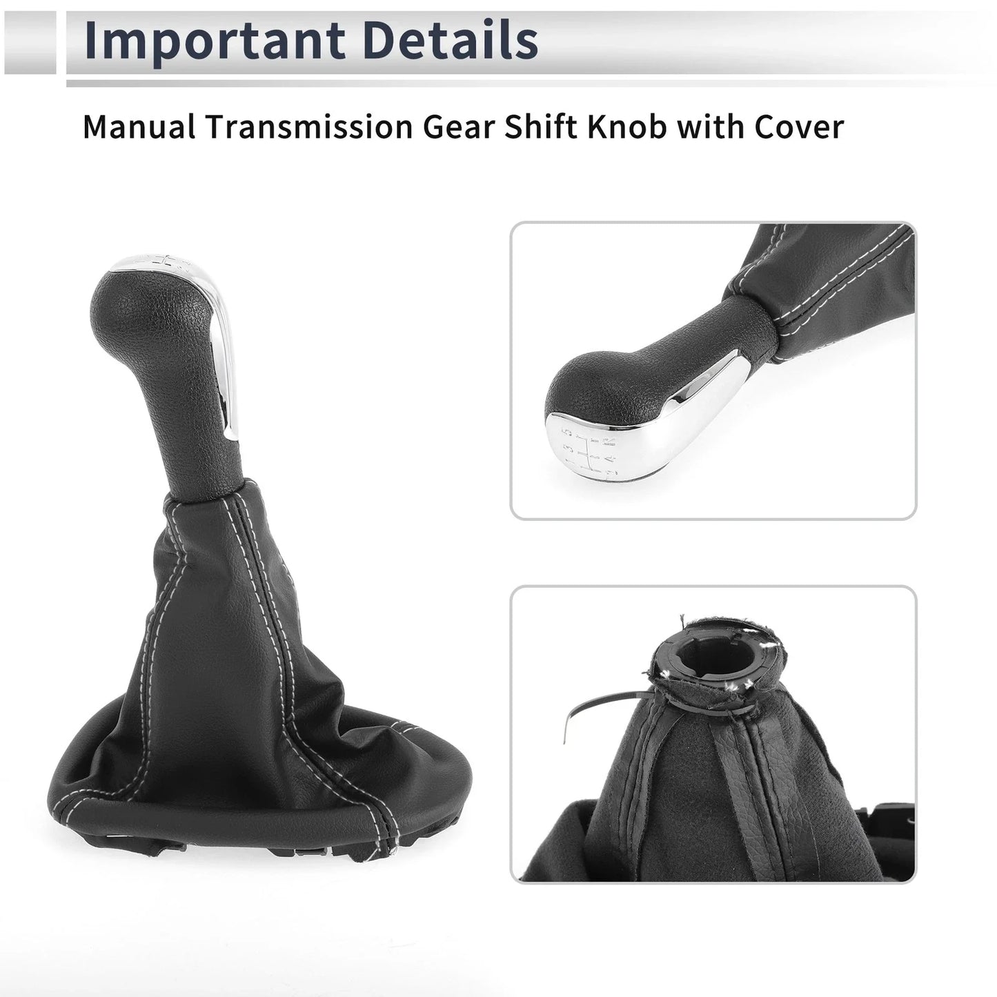 5 Speed Gear Shifter Knob & Cover for Chevrolet Spark (2011-2015)