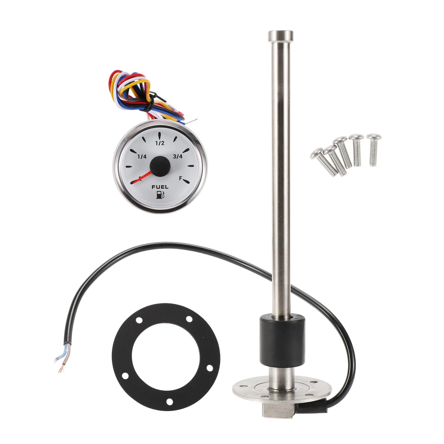 Fuel Sending Unit and Gauge Kit 0-190 Ohm for Boat Car Truck (0-190)