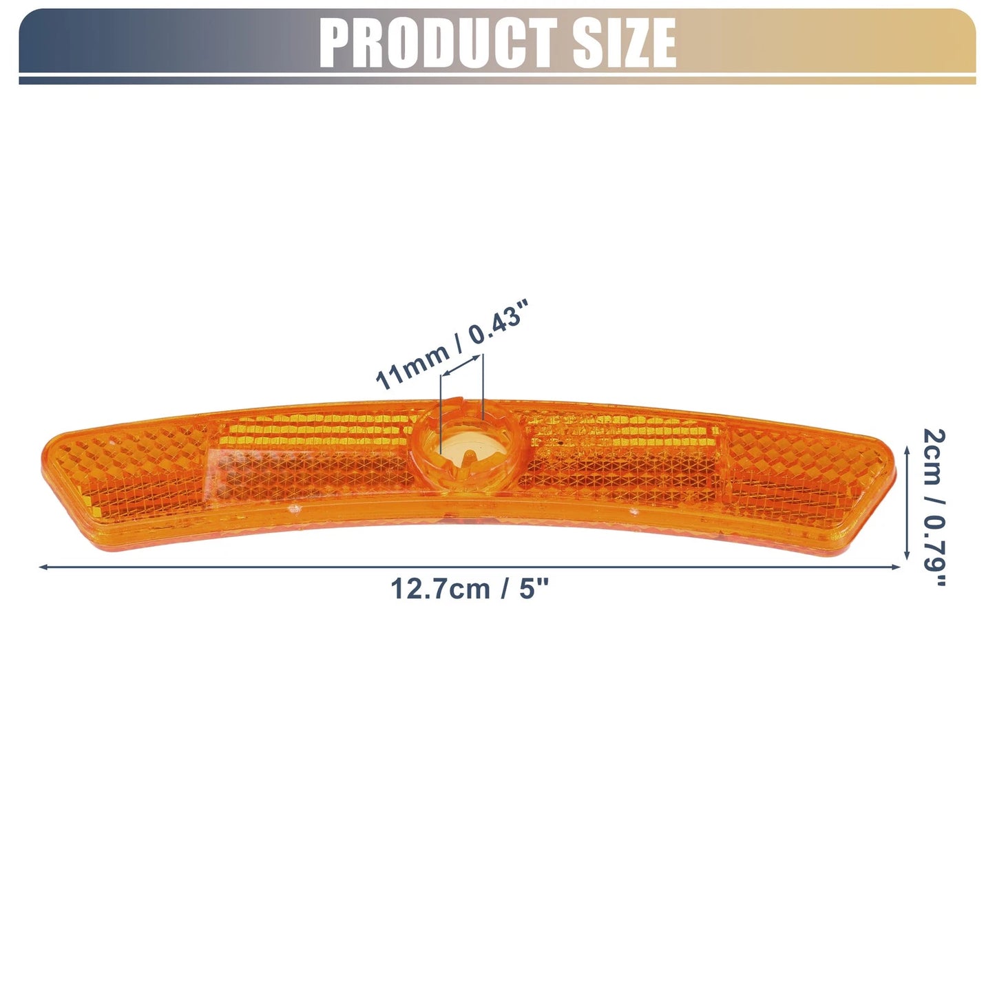 1 Pair Bike Reflectors for Universal Fit (5"x0.79"x0.47", Yellow)