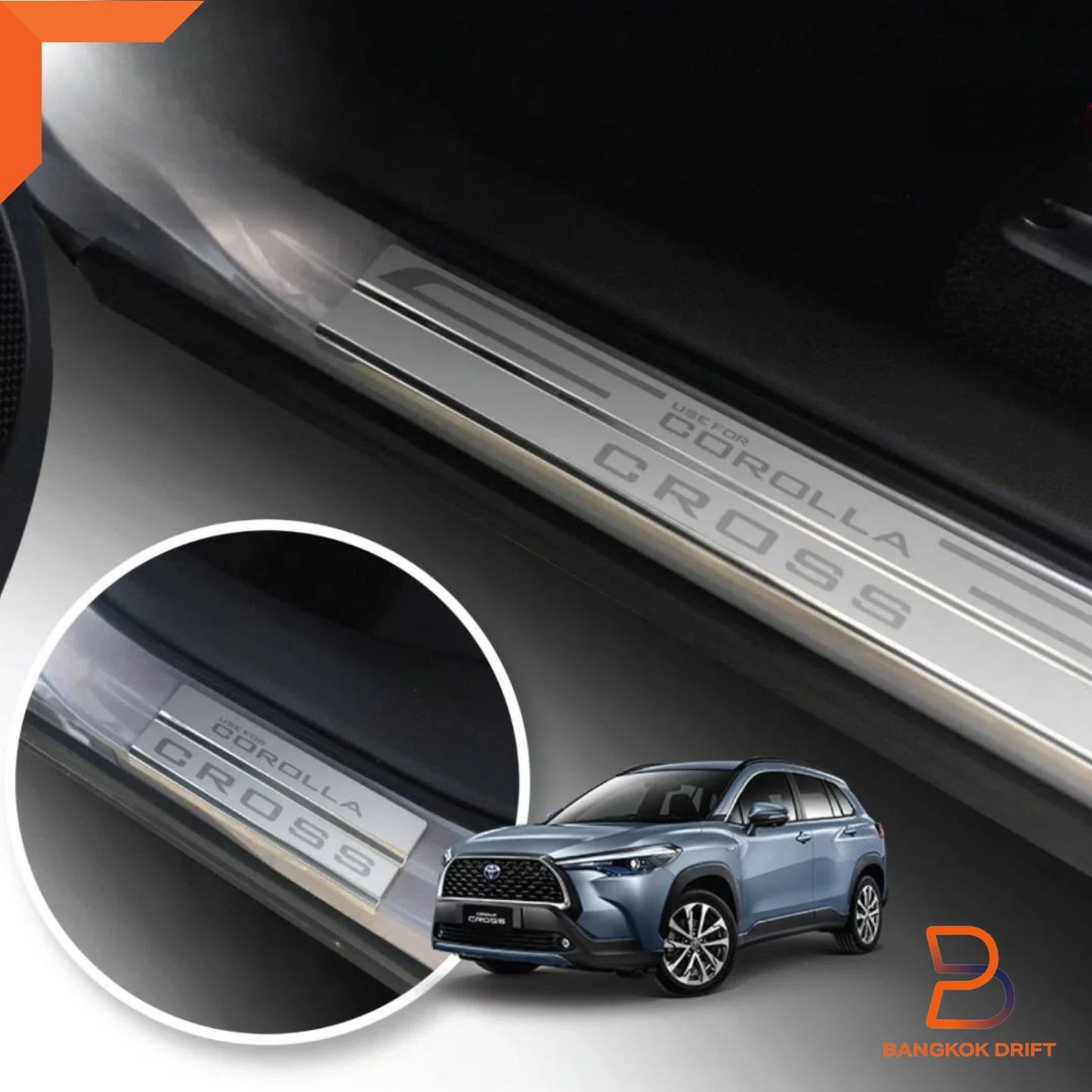 4 x Chrome Door Sill Scuff Plates for Toyota Corolla Cross (2020-2024)