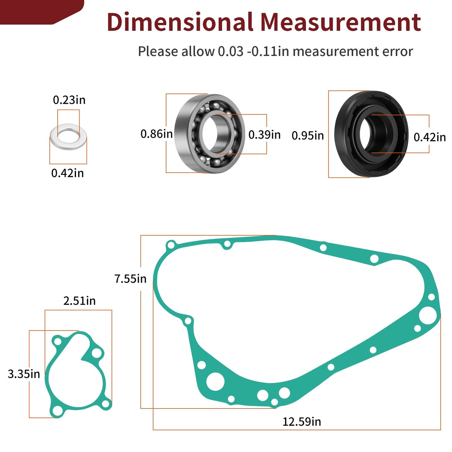 Water Pump Rebuild Clutch Cover Gasket Kit for Suzuki RM250 (1989–1995)