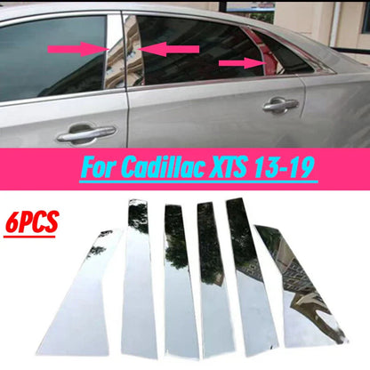 Chrome Pillar Trim 6pc Set for Cadillac XTS (2013–2019)
