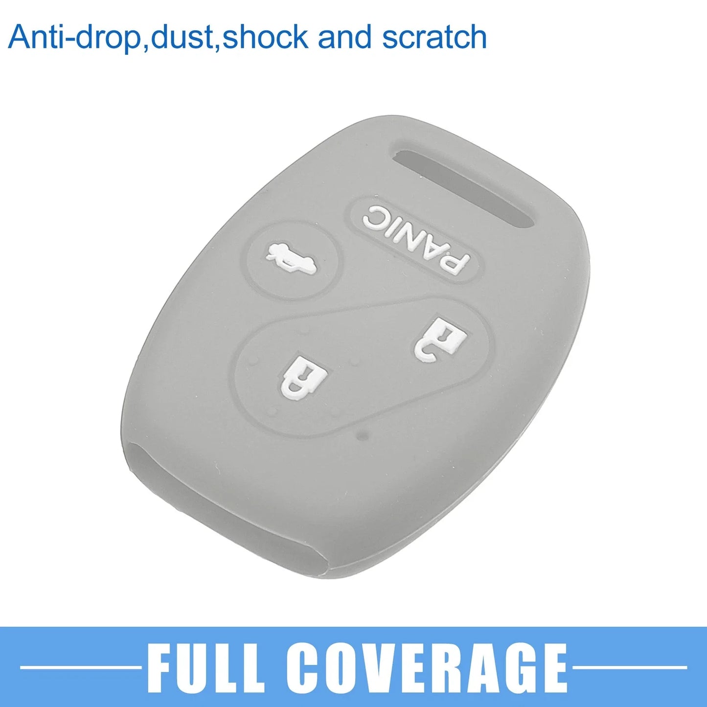Smart Key Fob Cover for Honda Accord Civic CR-V Pilot Black Gray (2 x)
