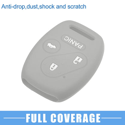 Smart Key Fob Cover for Honda Accord Civic CR-V Pilot Black Gray (2 x)
