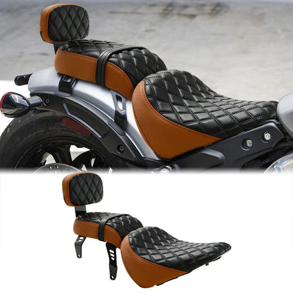 Driver & Passenger Seat w/ Backrest for Indian Scout Bobber (2018-2023)