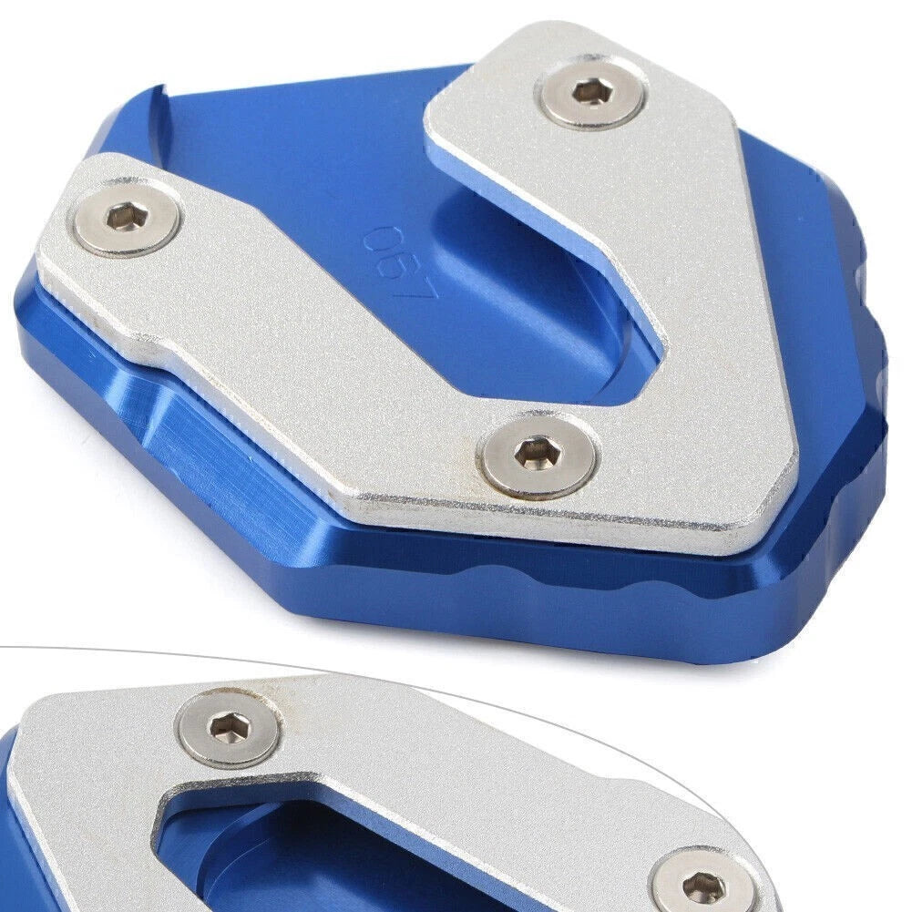 CNC Kickstand Side Stand Enlarger Plate for Yamaha MT09 Tracer (2015–2017) Blue