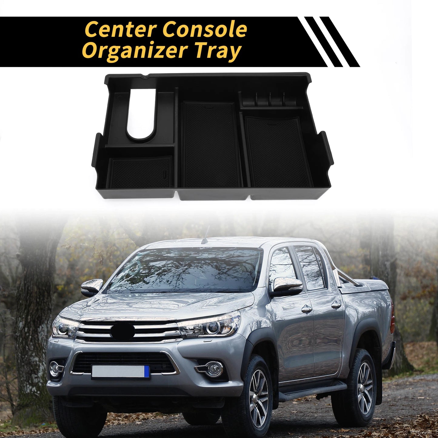Center Console Organizer Insert Tray for Toyota Tundra (2007–2021) Black