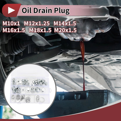 Set of 1 M12x1.25 Engine Oil Drain Plug with Gasket for Car Motorcycle Boat