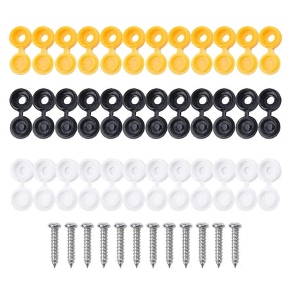 Weather Resistant Plate Screws and Hinged Covers for Car Number Plate Fixing