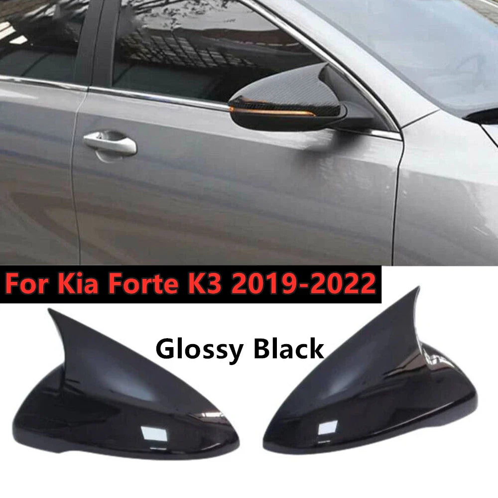 Mirror Cover / Glossy Black OX Horn for Kia Forte K3 (2019–2021)