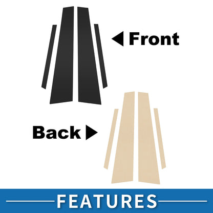 Set of 4 Door Pillar Window Trim for VW Jetta (2013–2015) Black