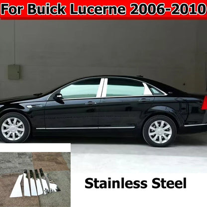 6 x Stainless Steel Window Door Trim Pillar Posts Cover for Buick Lucerne (2006–2011)