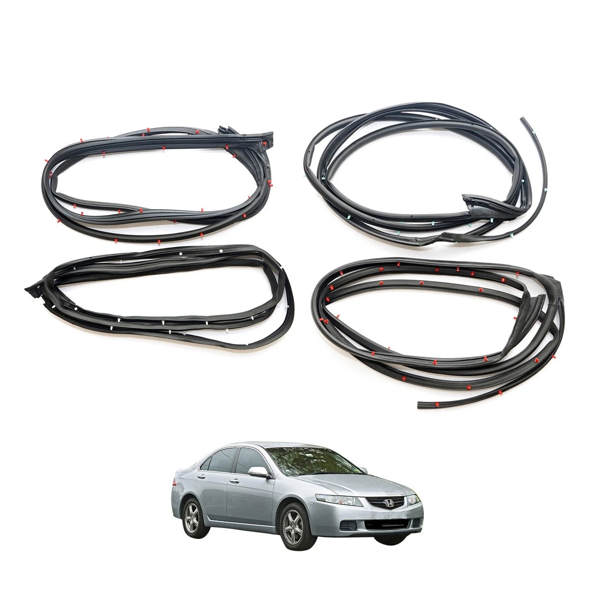 Set of 4 Door Weatherstrip Rubber for Honda Accord Sedan (2003–2007)