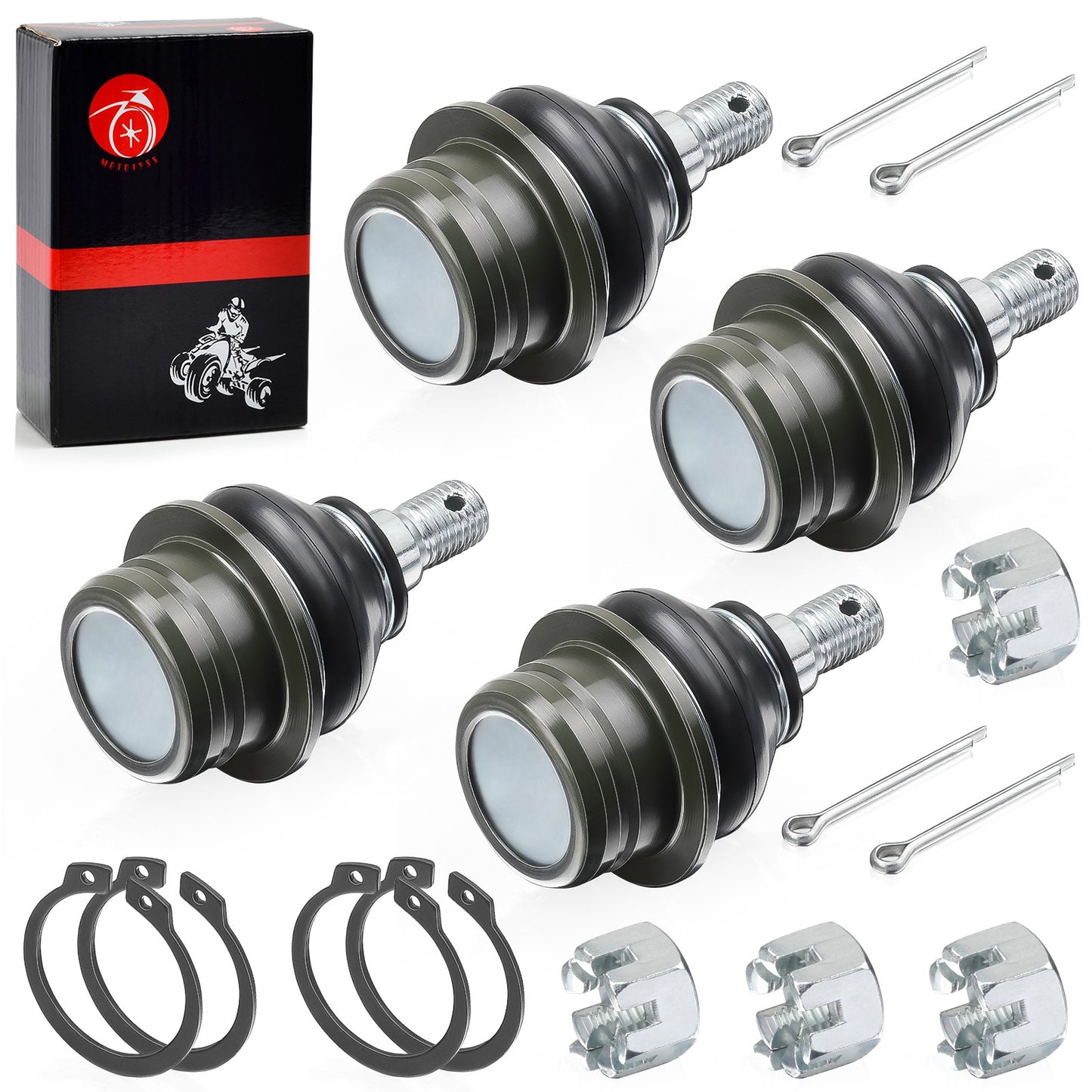 Set of 4 Upper and Lower Ball Joints for Suzuki KingQuad AXi 4x4 (2008–2023)