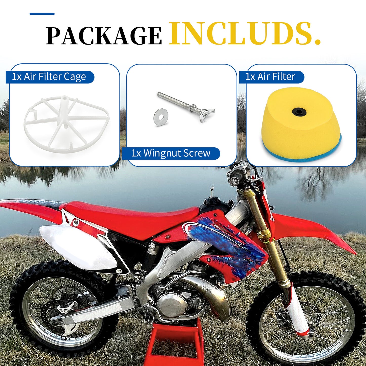 Air Filter & Cage Body for Honda CR125R CR250R (2002–2007)