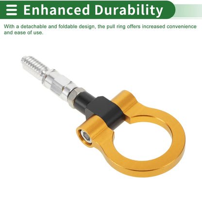 Tow Hook for Ford Focus (1998–2025) 15.6mm Aluminum Alloy Gold Tone