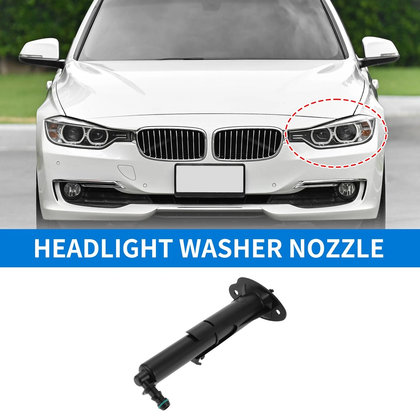 Front Driver Side Headlight Washer Nozzle for Porsche Cayenne (2011–2018) No. 95862816110