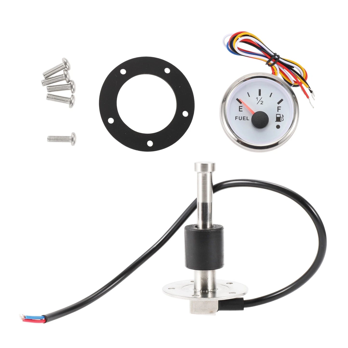 Fuel Sending Unit and Gauge Kit 0-190 Ohm for Boat Car Truck (130mm)