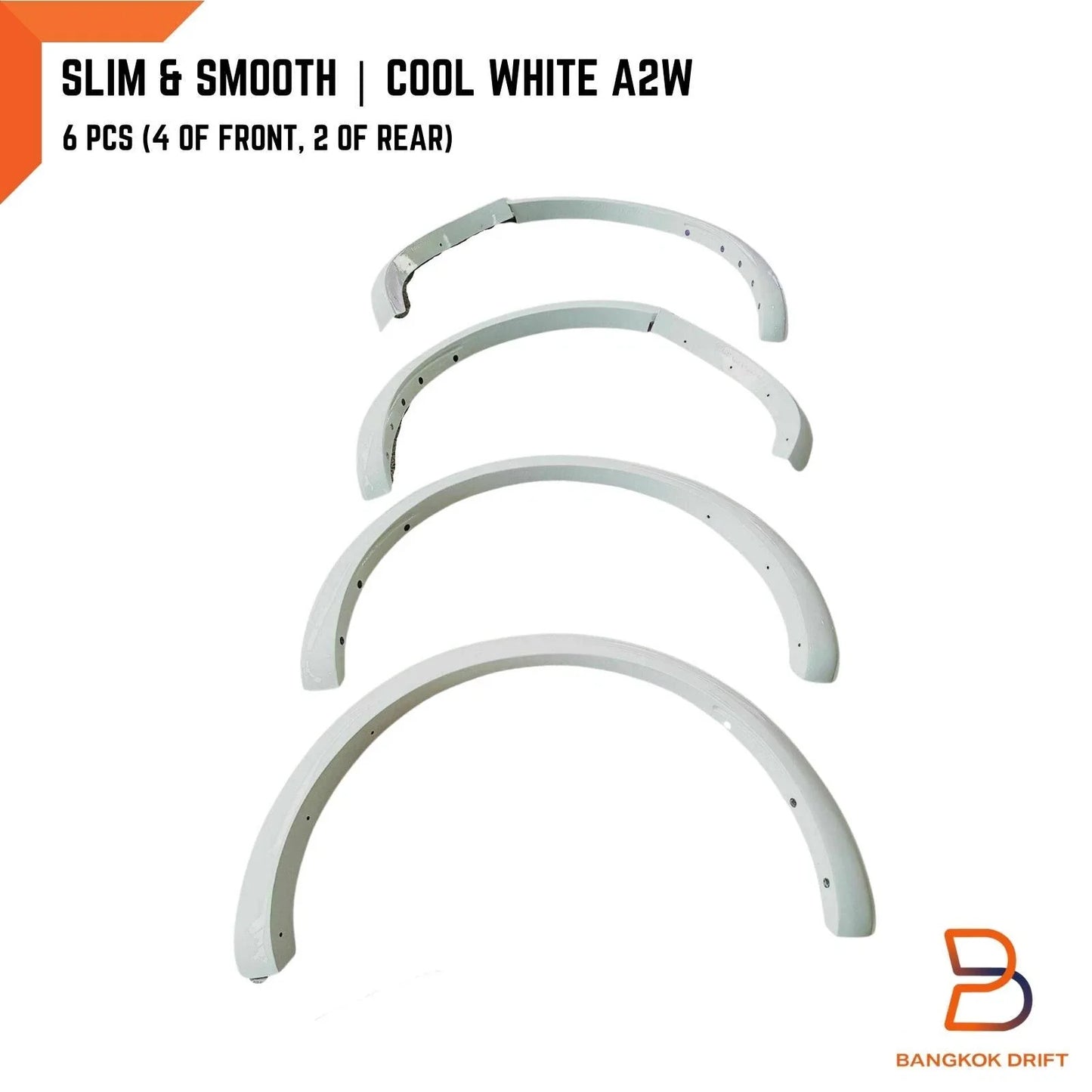 A2W  Cool White Slim Fender Flares for Ford Ranger (2015-2018)