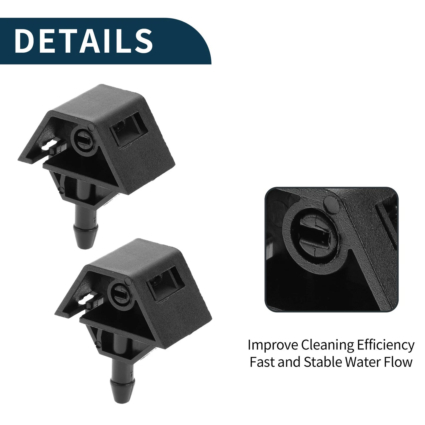 Set of 2 Front Windshield Washer Nozzles No. 28932JD000 for Nissan Qashqai (2007–2013)