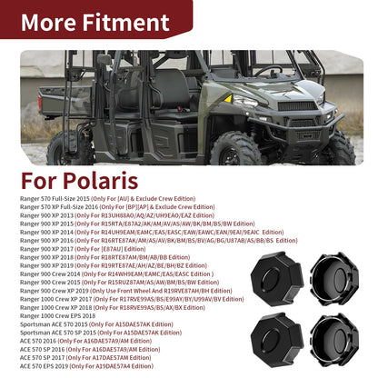 Set of 4 Wheel Caps for Polaris Ranger 570 900 1000 XP (2015–2023)