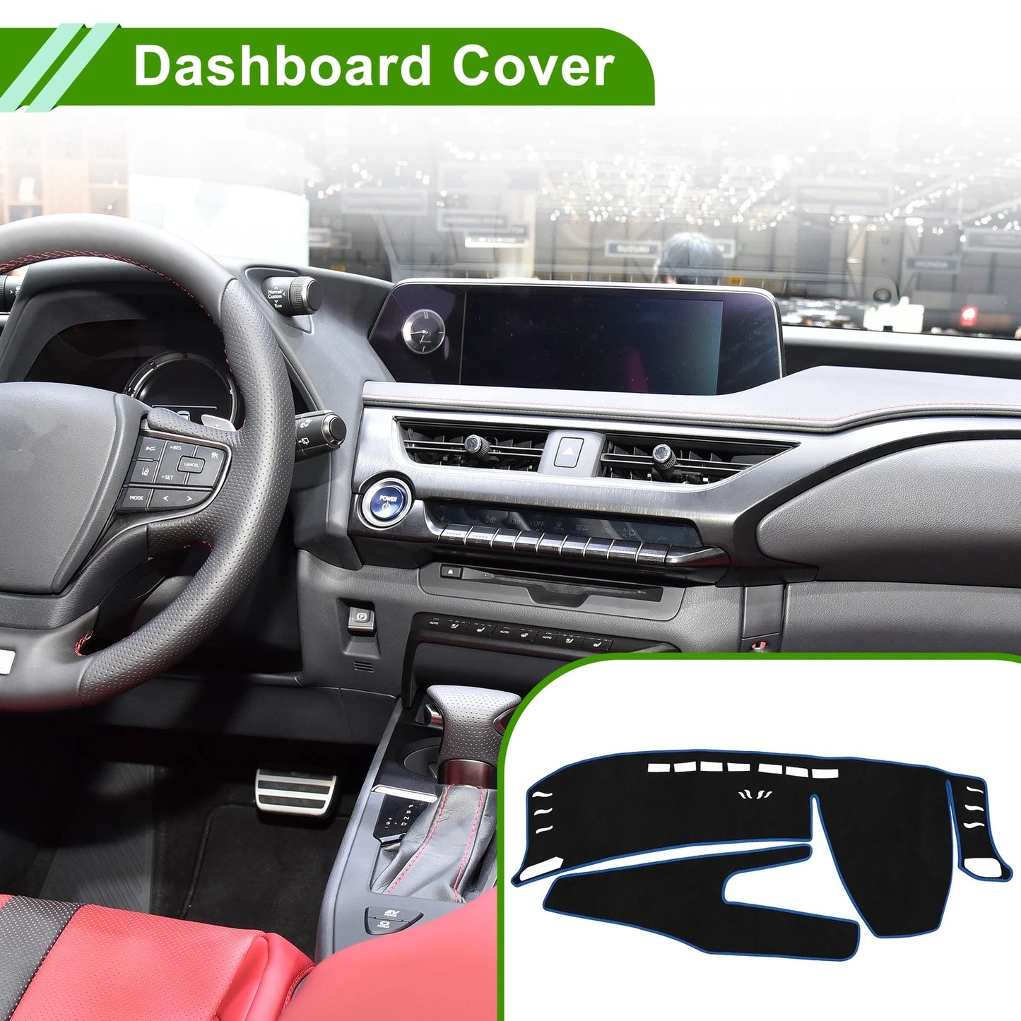 Dashboard Cover Mat for Lexus UX250H (2019–2020) Sun Protector Black Blue