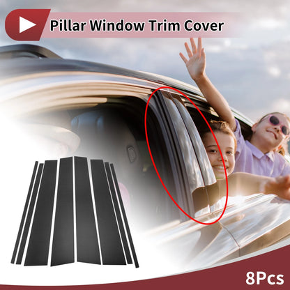 8 Pc Door Pillar Window Trim for Toyota Land Cruiser LC300 (2023–2024) Carbon Fiber