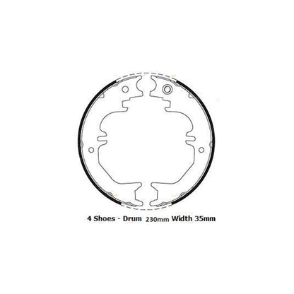Park Brake Shoes Kit for Toyota Land Cruiser HZJ105 (1995–2007)