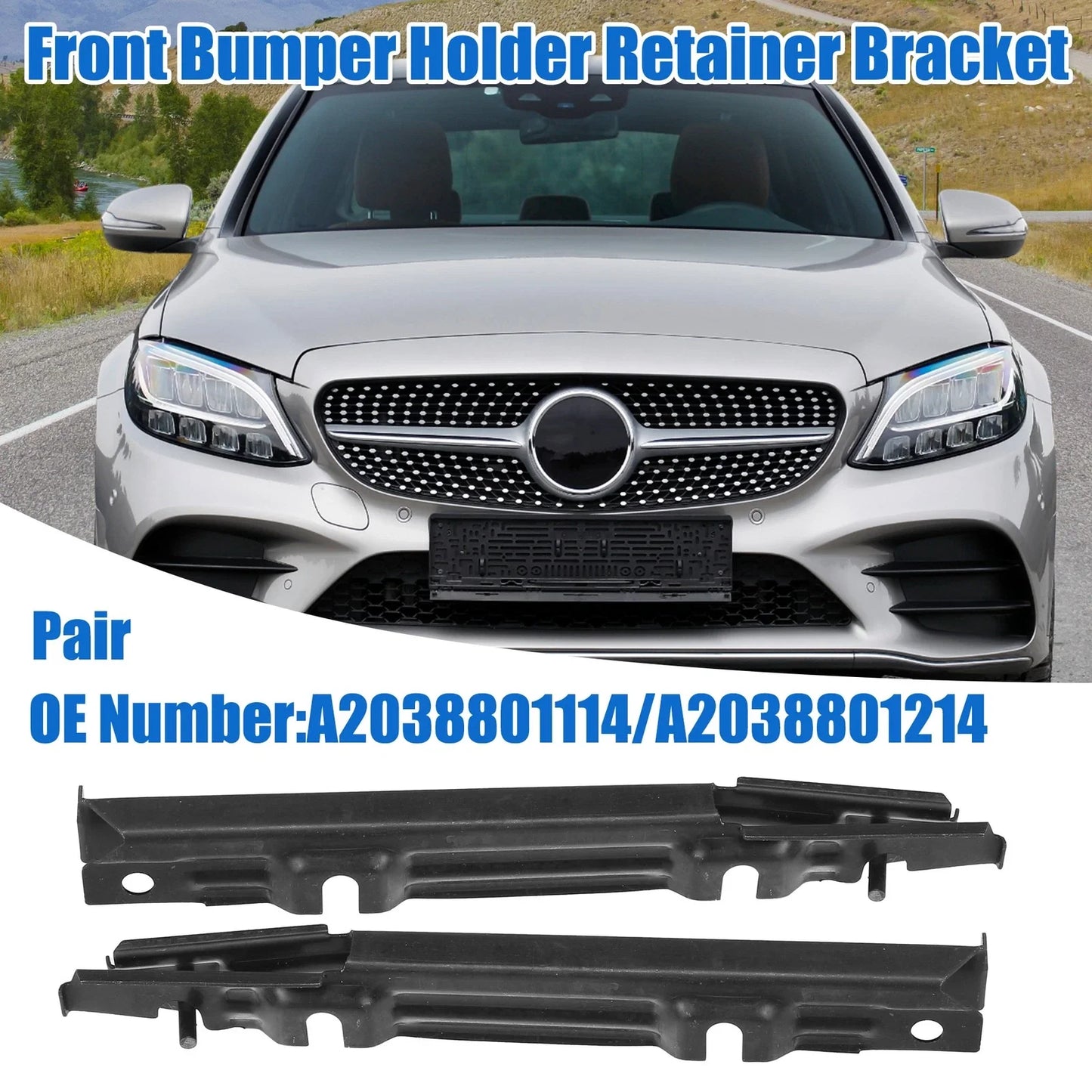 Front Left Right Upper Bumper Cover Support Bracket for Mercedes-Benz