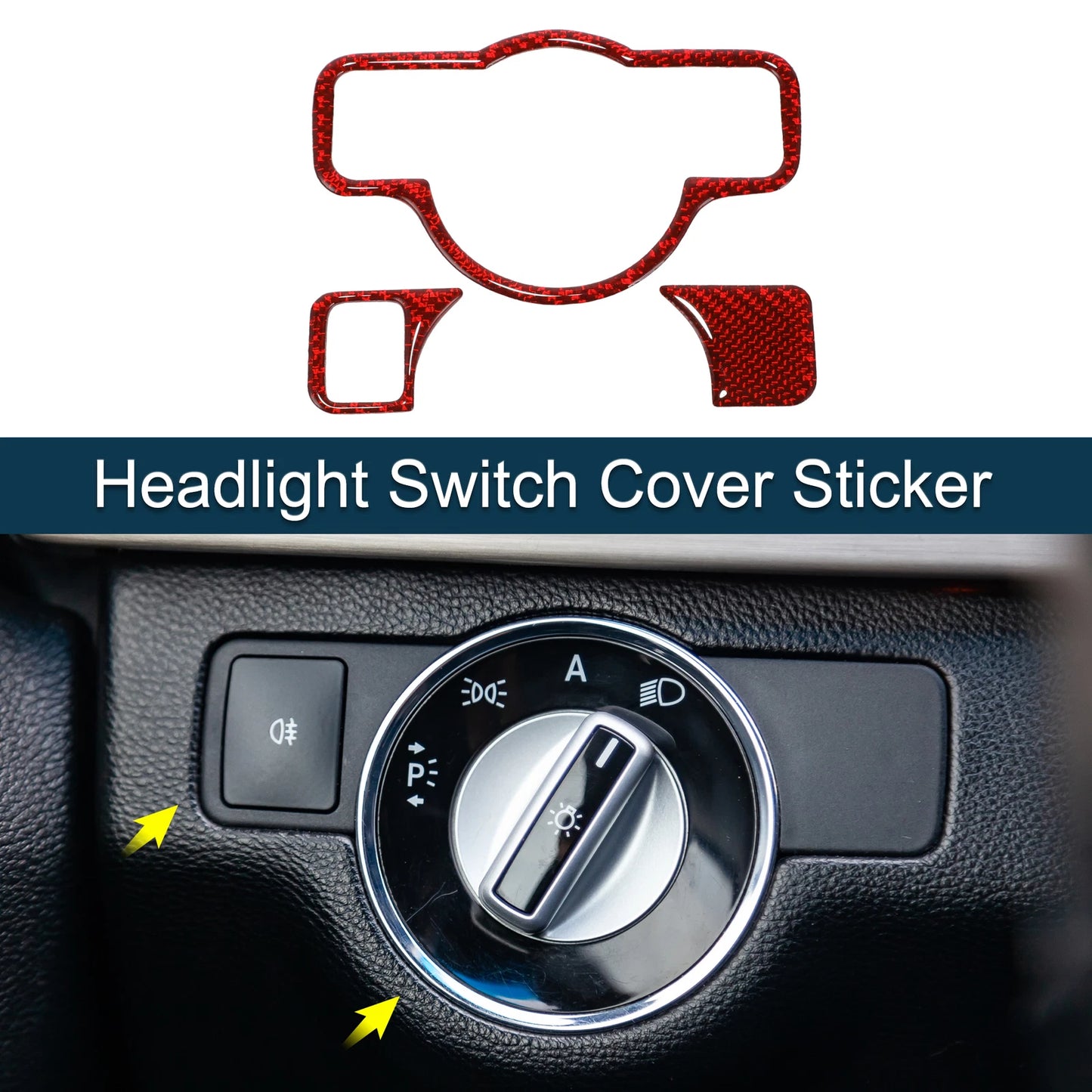 Headlight Switch Cover Sticker for Mercedes-Benz A B C E G Class CLA GLA (Type-A)
