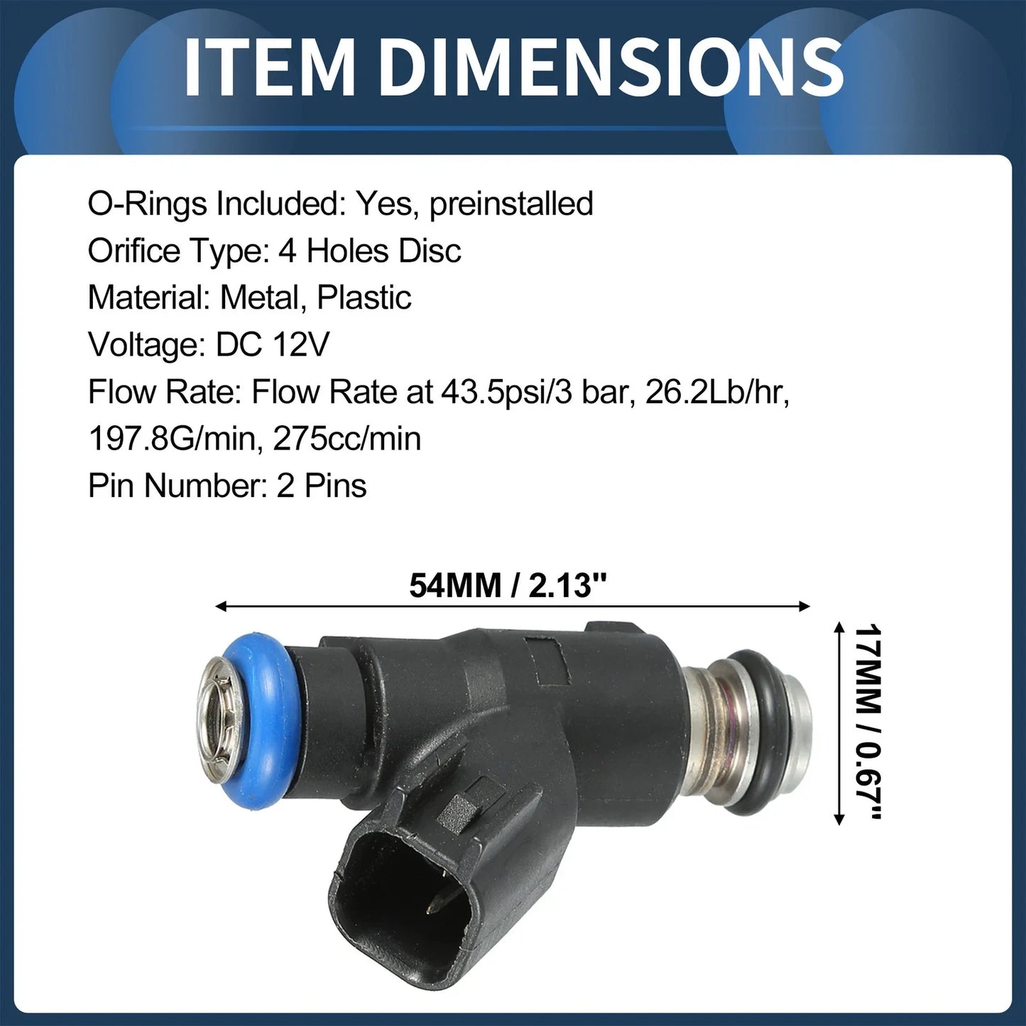 Fuel Injector 3.3L for Hyundai Santa 2007-2009 - 6 x Black Injectors