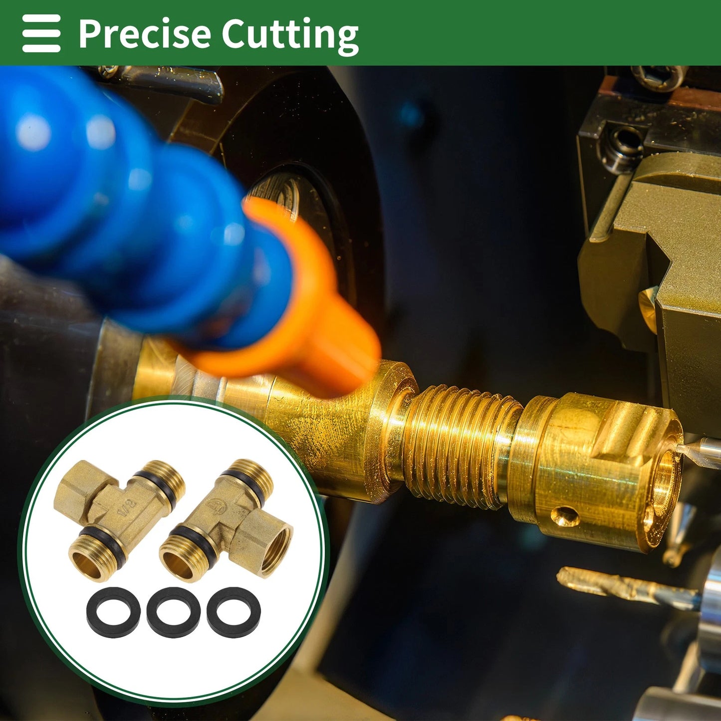 1/2" Male to 1/2" Female Union Tee with Gasket for Automotive Applications