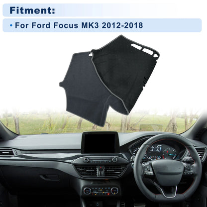 Dash Cover for Ford Focus MK3 (2012–2018) Without HUD, Polyester, Gray