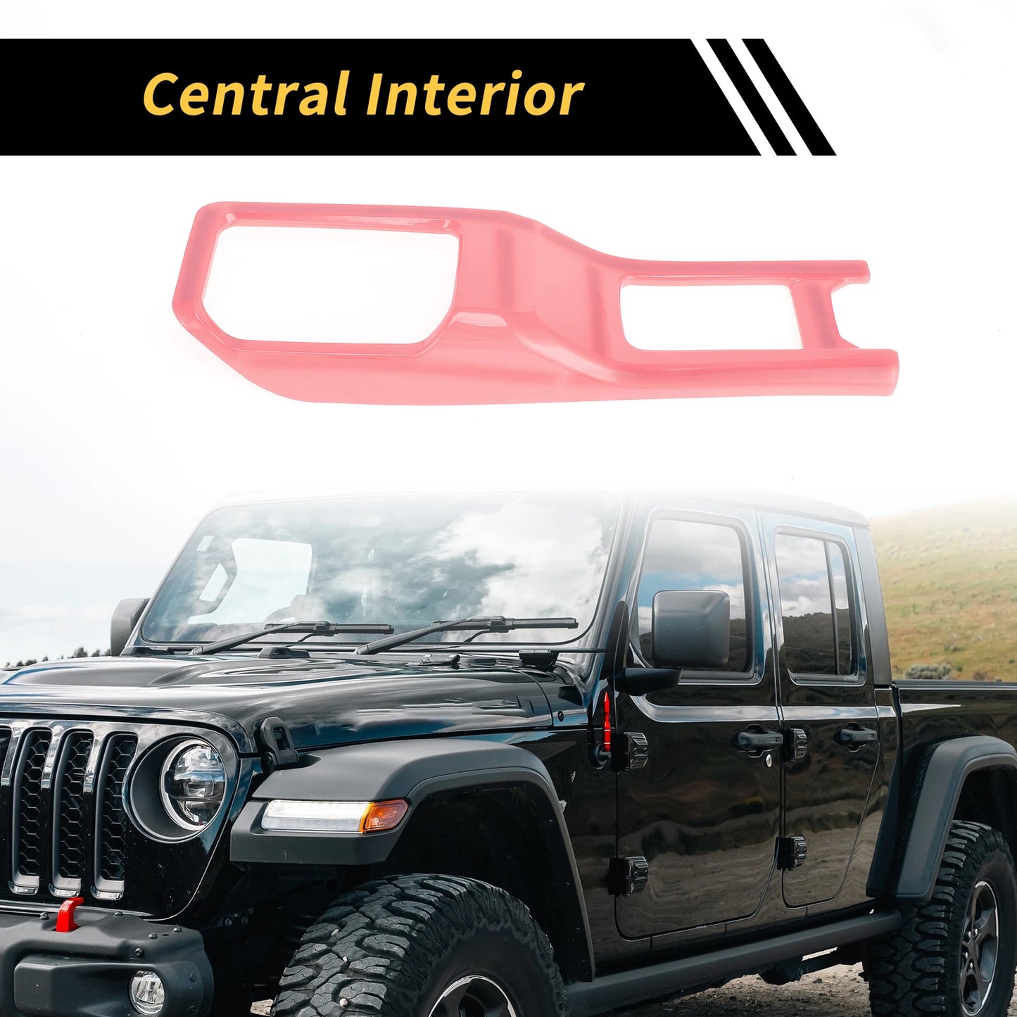 4WD Gear Shift Panel Cover Trim for Jeep Wrangler JL JLU (2018–2024) Pink