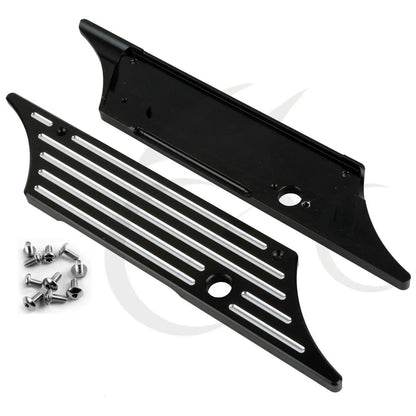 Black/Chrome Hard Saddlebags Latch Covers for Harley Touring Road Glide (93-13)